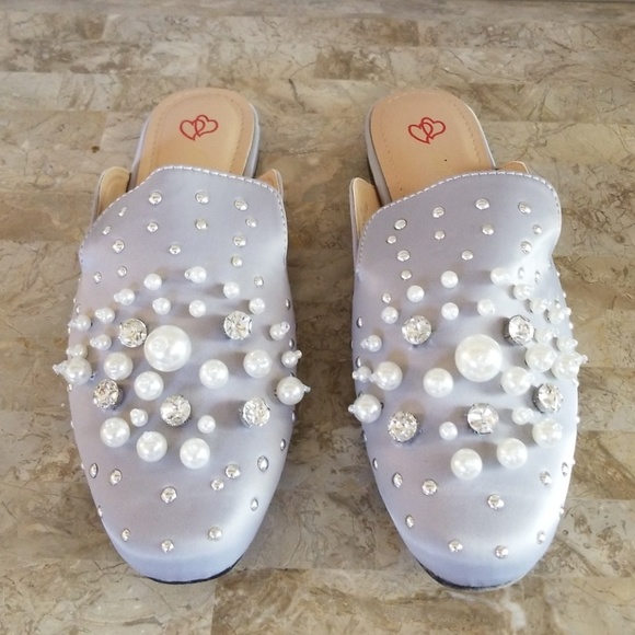 Silver Pearl Mules - Picture 2 of 2